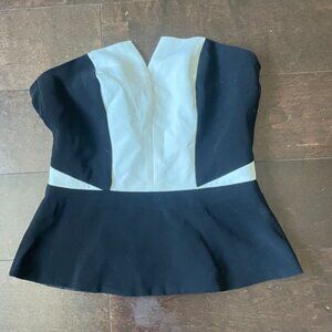 Strapless peplum top